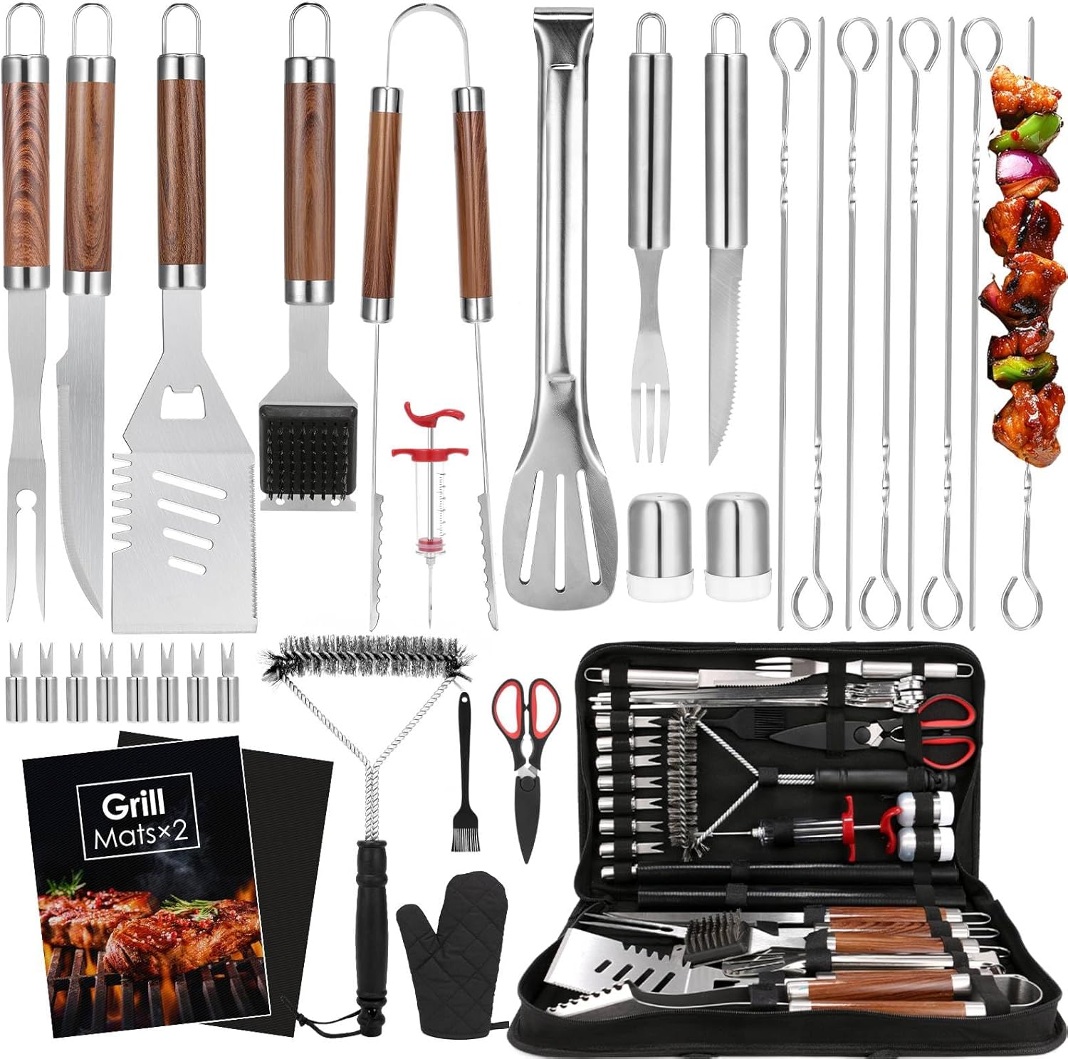 Outdoor Camping Utensils - 34Pcs Set Peralatan Panggangan Tugas Berat