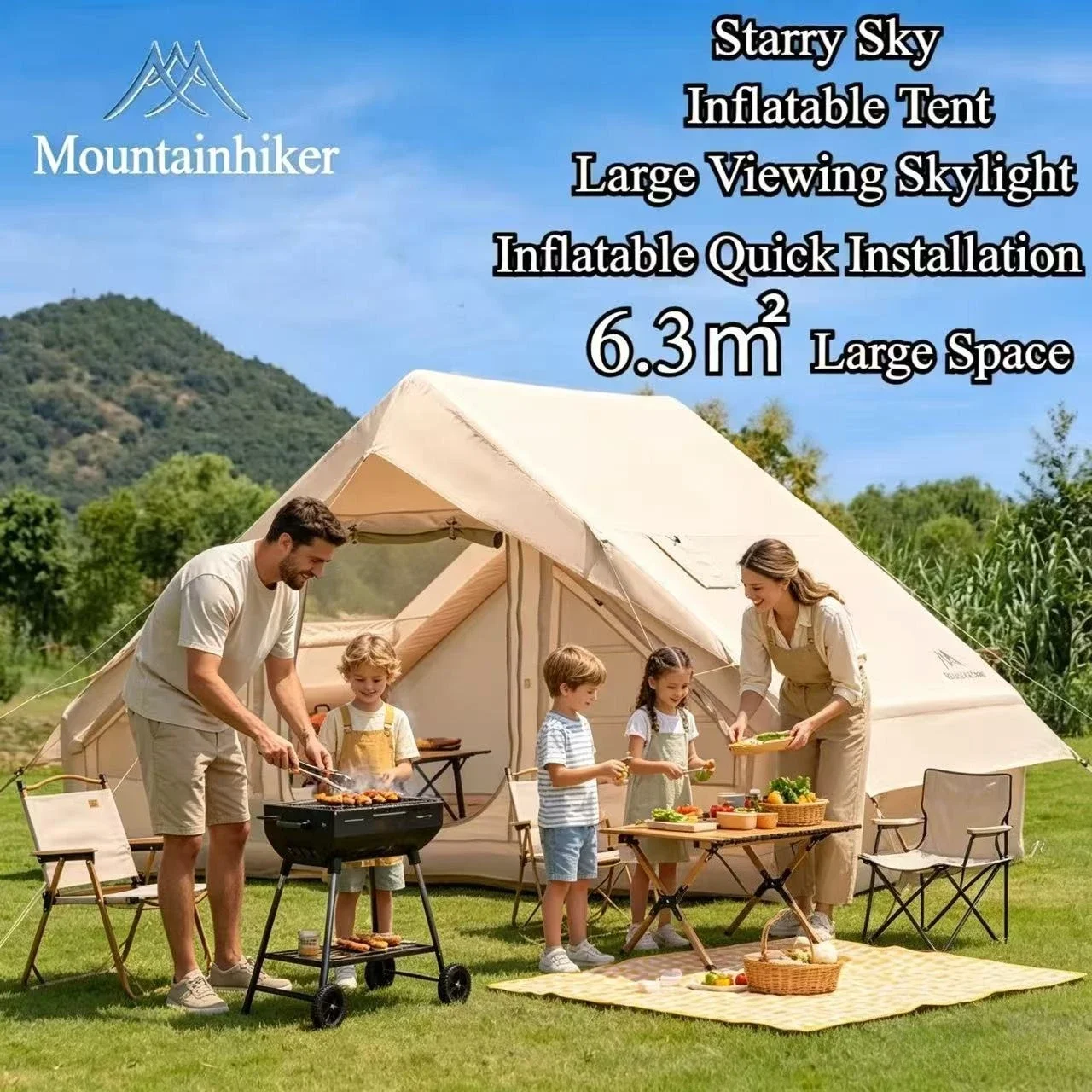 Outdoor Camping Inflatable Tent - Tenda Tiup MOUNTAINHIKER Extra Large untuk