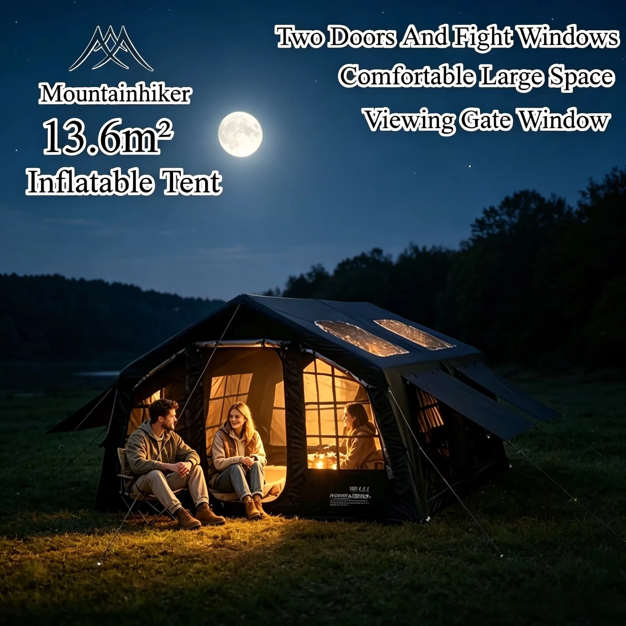 Outdoor Camping Inflatable Tent - Tenda Camping Tiup Mountainhiker untuk 4-8