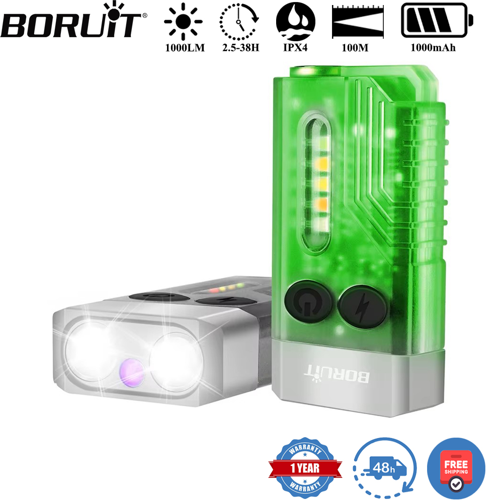 Outdoor Camping Glamping - BORUiT V10 Gantungan Kunci Senter UV