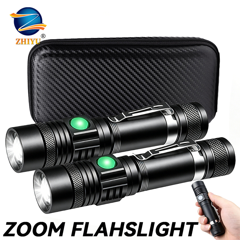 Outdoor Camping Glamping - Senter LED T6 Isi Ulang, Senter