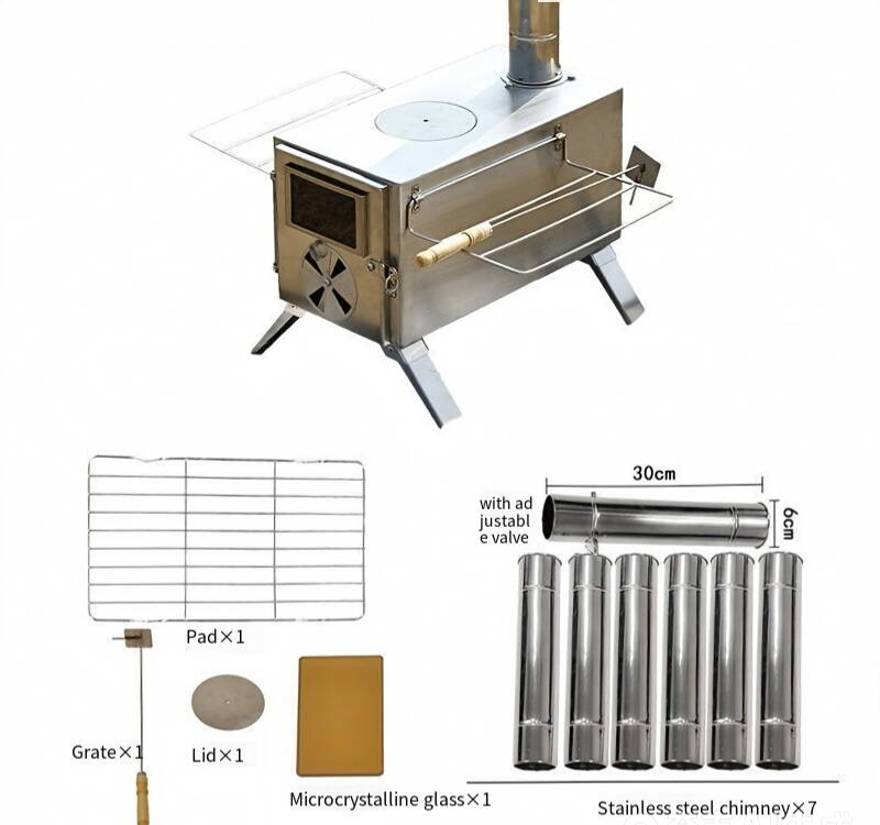 Kompor kayu untuk berkemah, ko - Outdoor Camping Wood Burning Stove ulasan dan harga