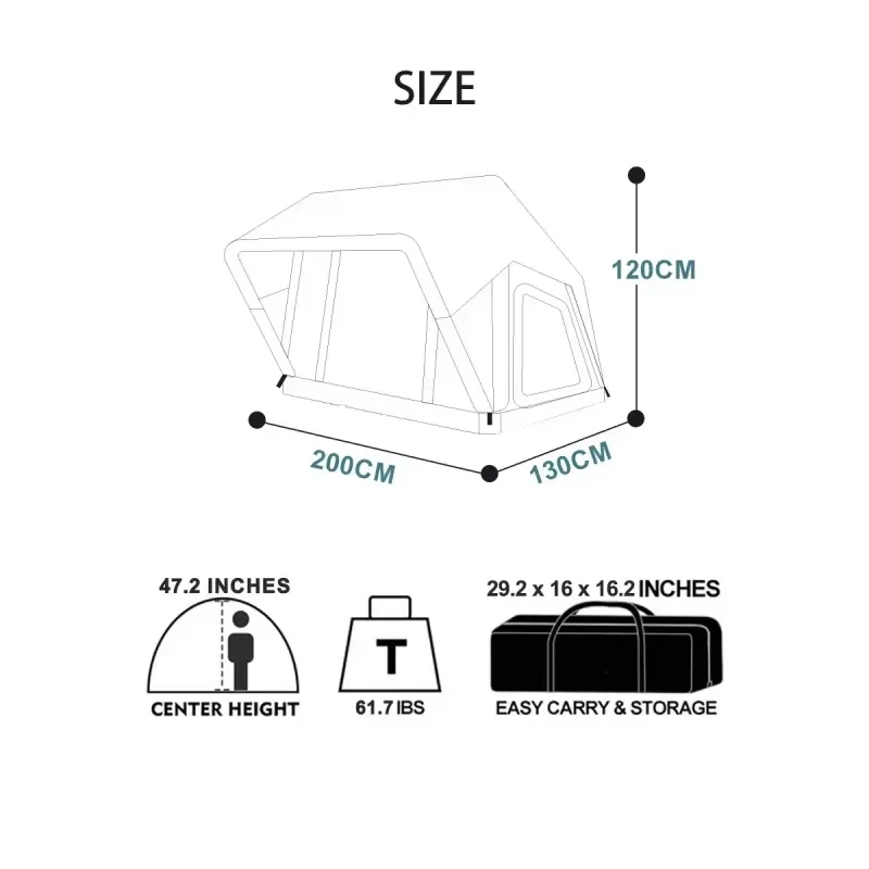 Tenda Atap Tiup Luar Ruangan,  - Outdoor Camping Inflatable Tent ulasan dan harga
