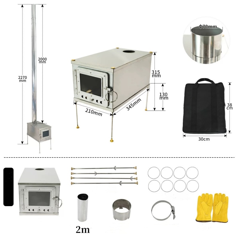 Tenda lipat pembakar kayu Tita - Outdoor Camping Wood Burning Stove ulasan dan harga