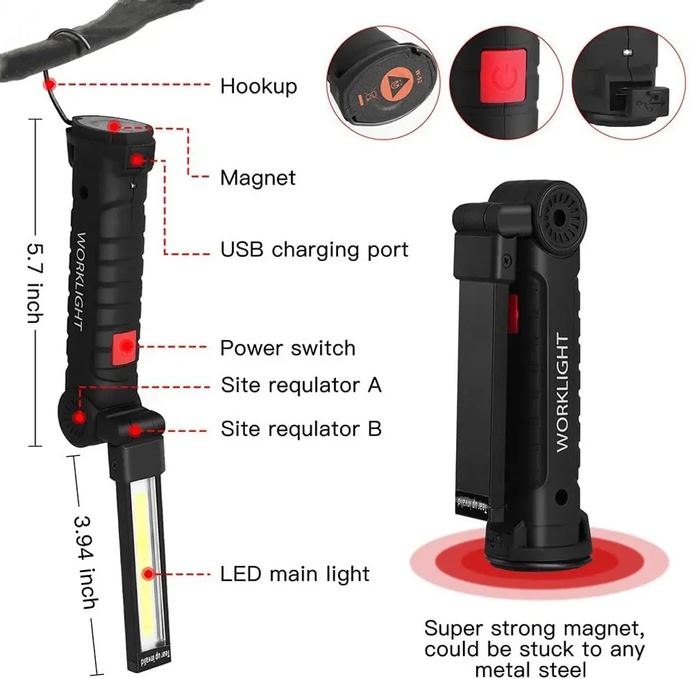Senter LED COB Portabel Lampu  - Outdoor Camping Glamping ulasan dan harga