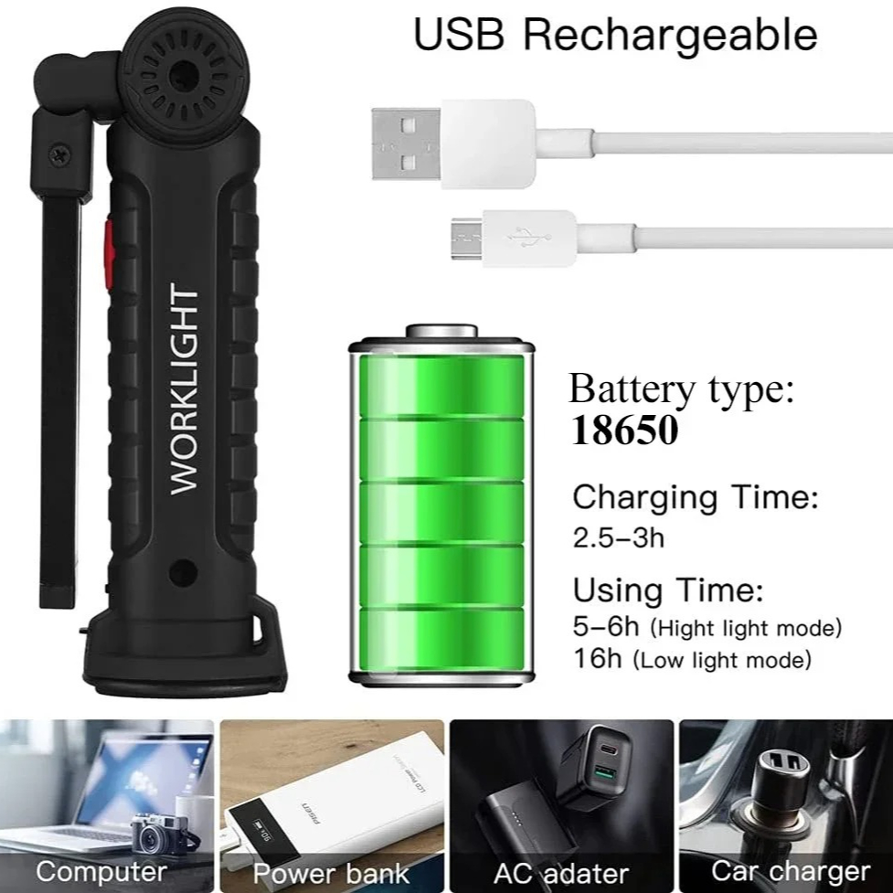Senter LED COB Portabel Lampu  - Outdoor Camping Glamping ulasan dan harga