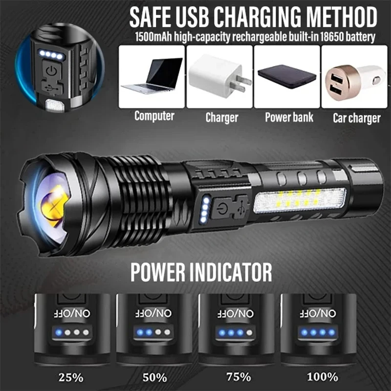 Senter LED XHP50 yang Kuat, Ta - Outdoor Camping Glamping ulasan dan harga