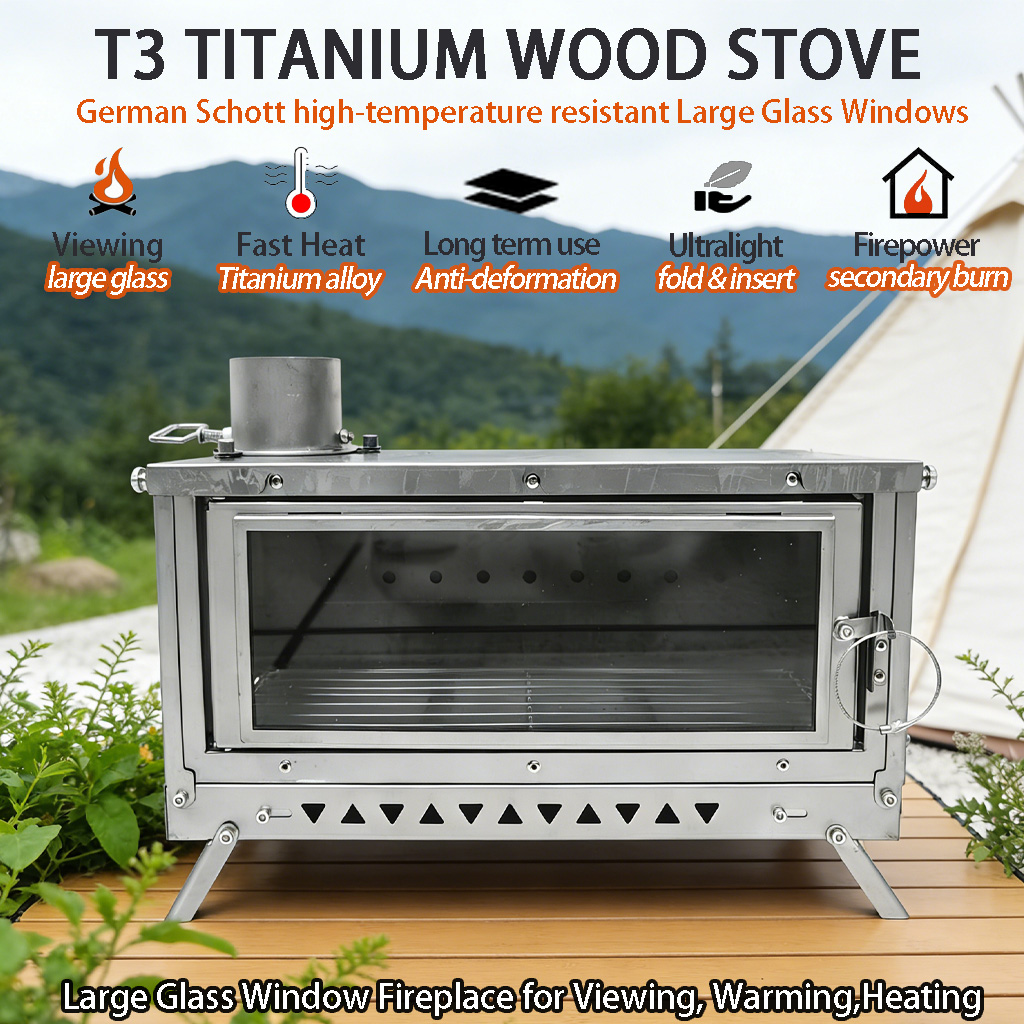 Kompor Tenda Titanium DANCHEL  - Outdoor Camping Wood Burning Stove ulasan dan harga