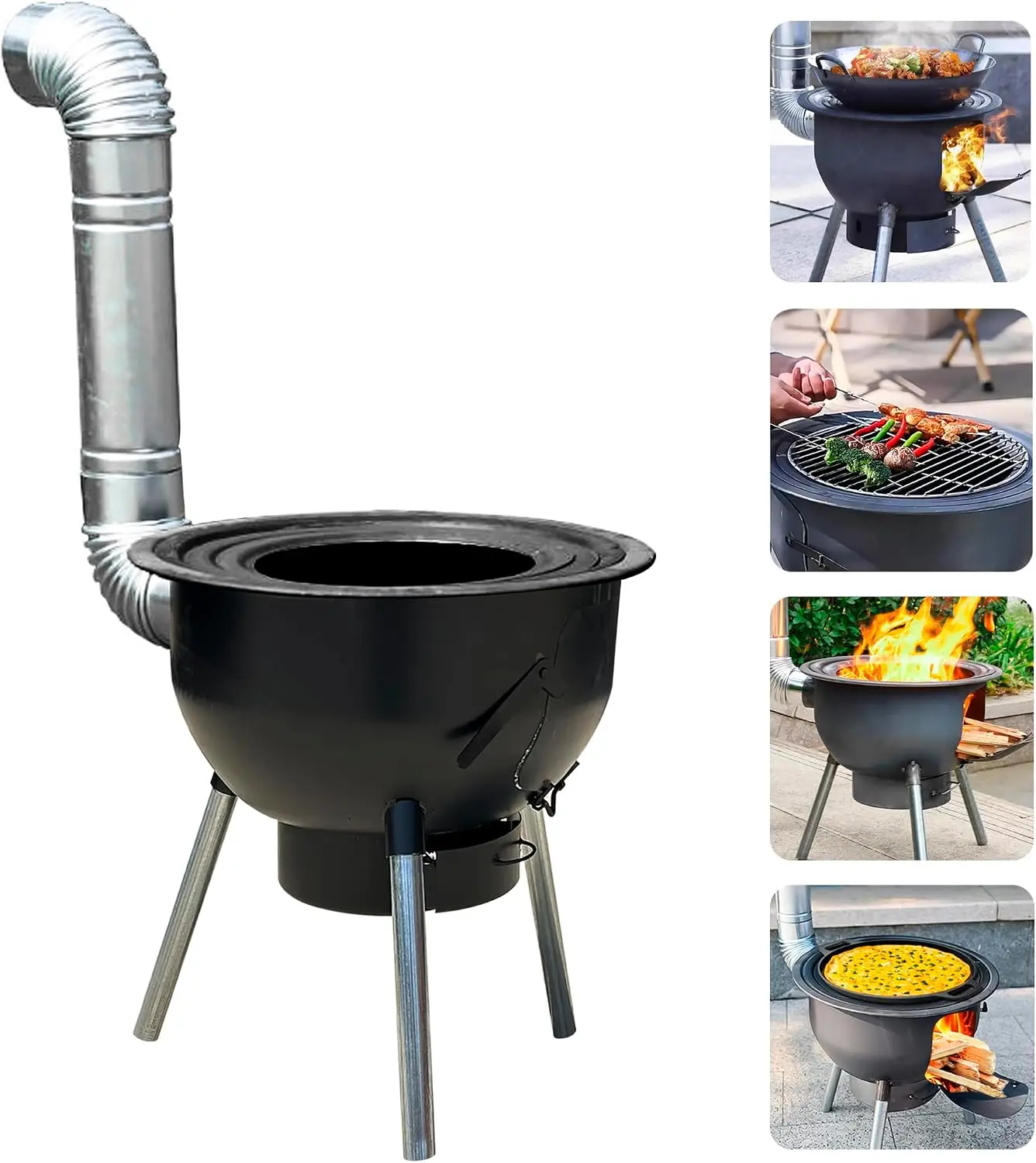 Kompor Kayu Multifungsi dengan - Outdoor Camping Wood Burning Stove ulasan dan harga