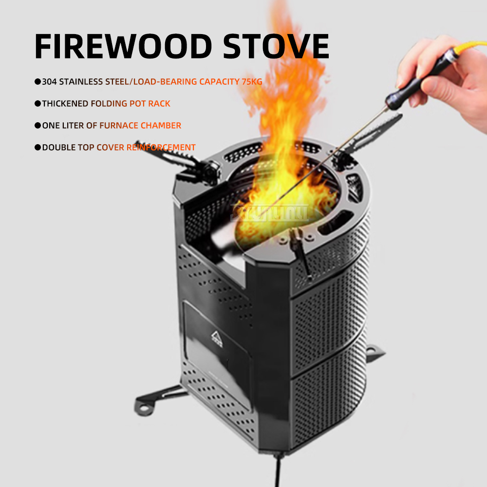 Kompor Piknik, Kompor Kayu Bak - Outdoor Camping Wood Burning Stove ulasan dan harga