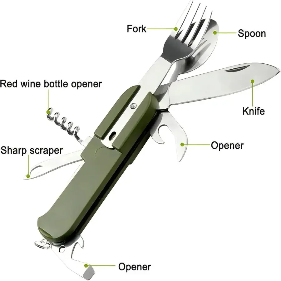 Peralatan Berkemah 5-in-1 Set  - Outdoor Camping Utensils ulasan dan harga