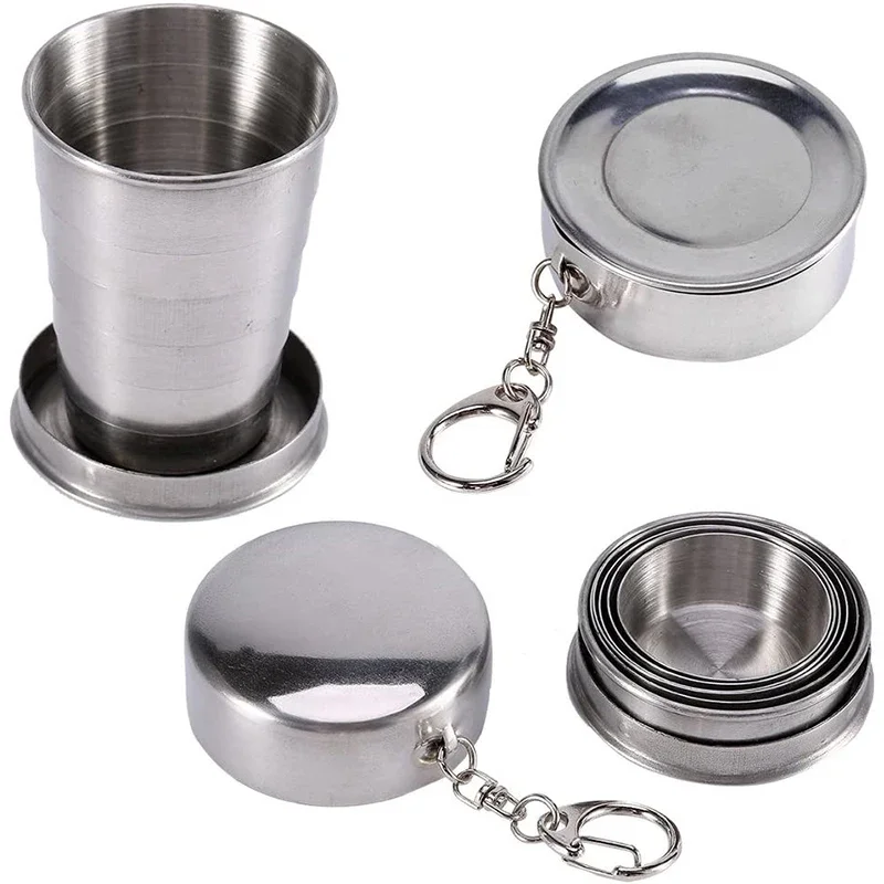 Cangkir Lipat Baja Tahan Karat - Outdoor Camping Utensils ulasan dan harga